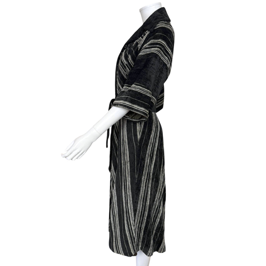 Side view of Vintage 1970s Aristos of London chenille coat dress