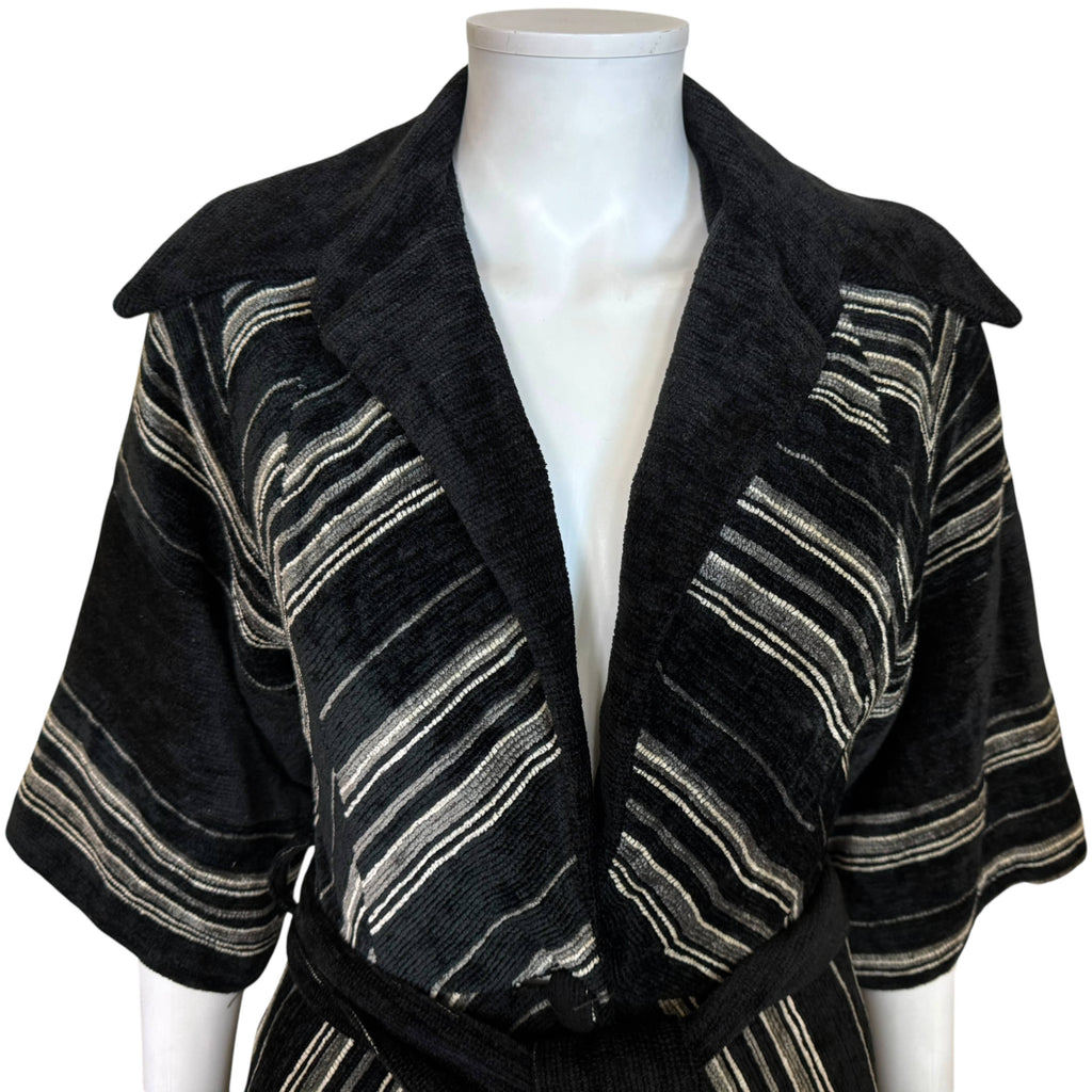 Close-up detail of Vintage 1970s Aristos of London chenille coat dress Carnaby Street 