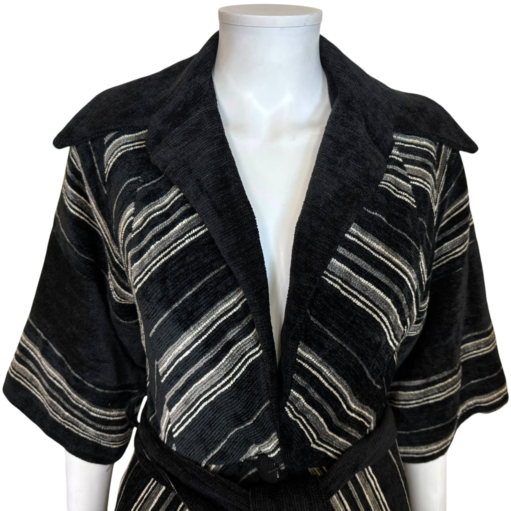 Close-up detail of Vintage 1970s Aristos of London chenille coat dress Carnaby Street 