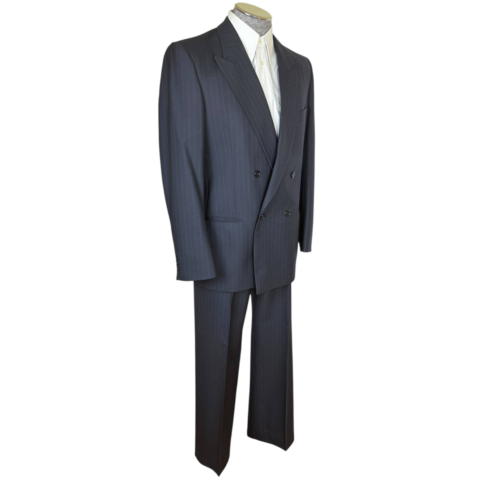 Vintage Mani by Giorgio Armani Suit Navy Pinstripe Size 41R