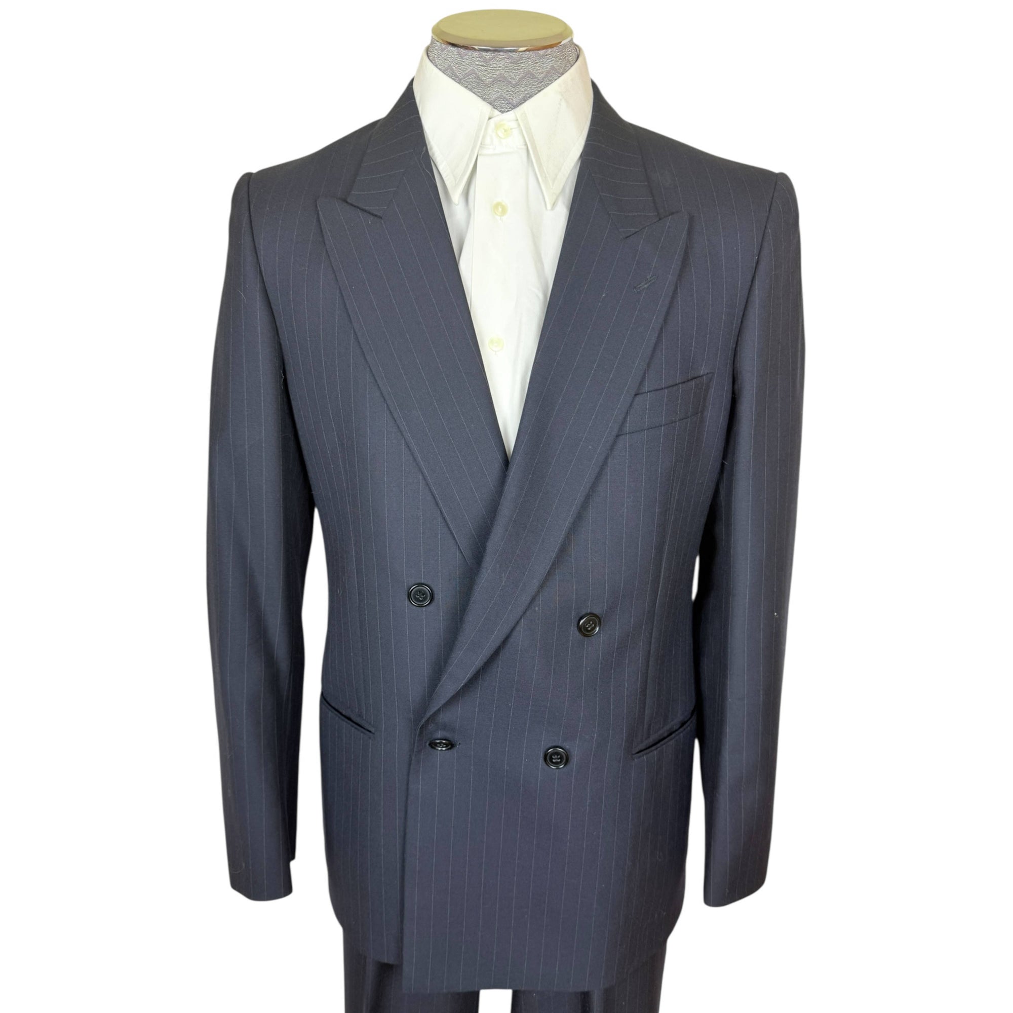 Vintage Mani by Giorgio Armani Suit Navy Pinstripe Size 41R