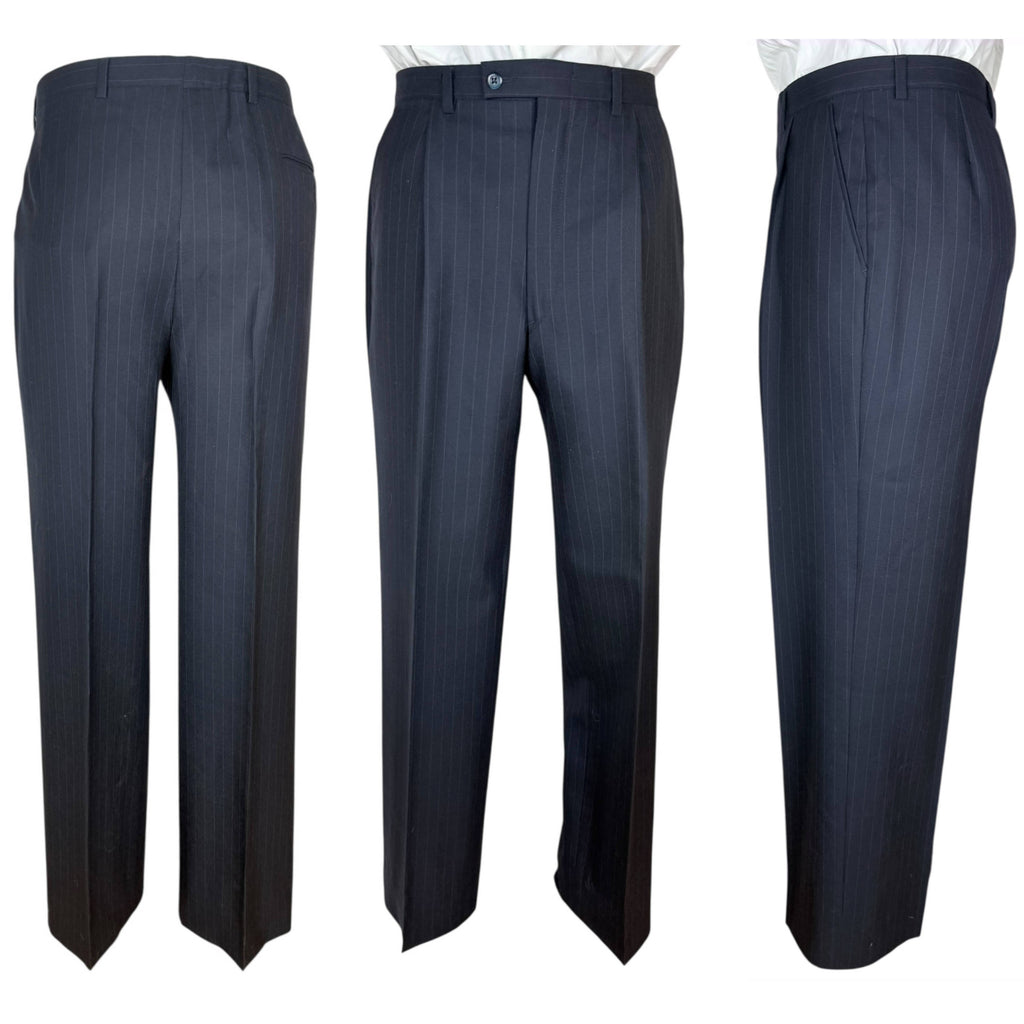 Vintage Mani by Giorgio Armani Suit Navy Pinstripe Size 41R