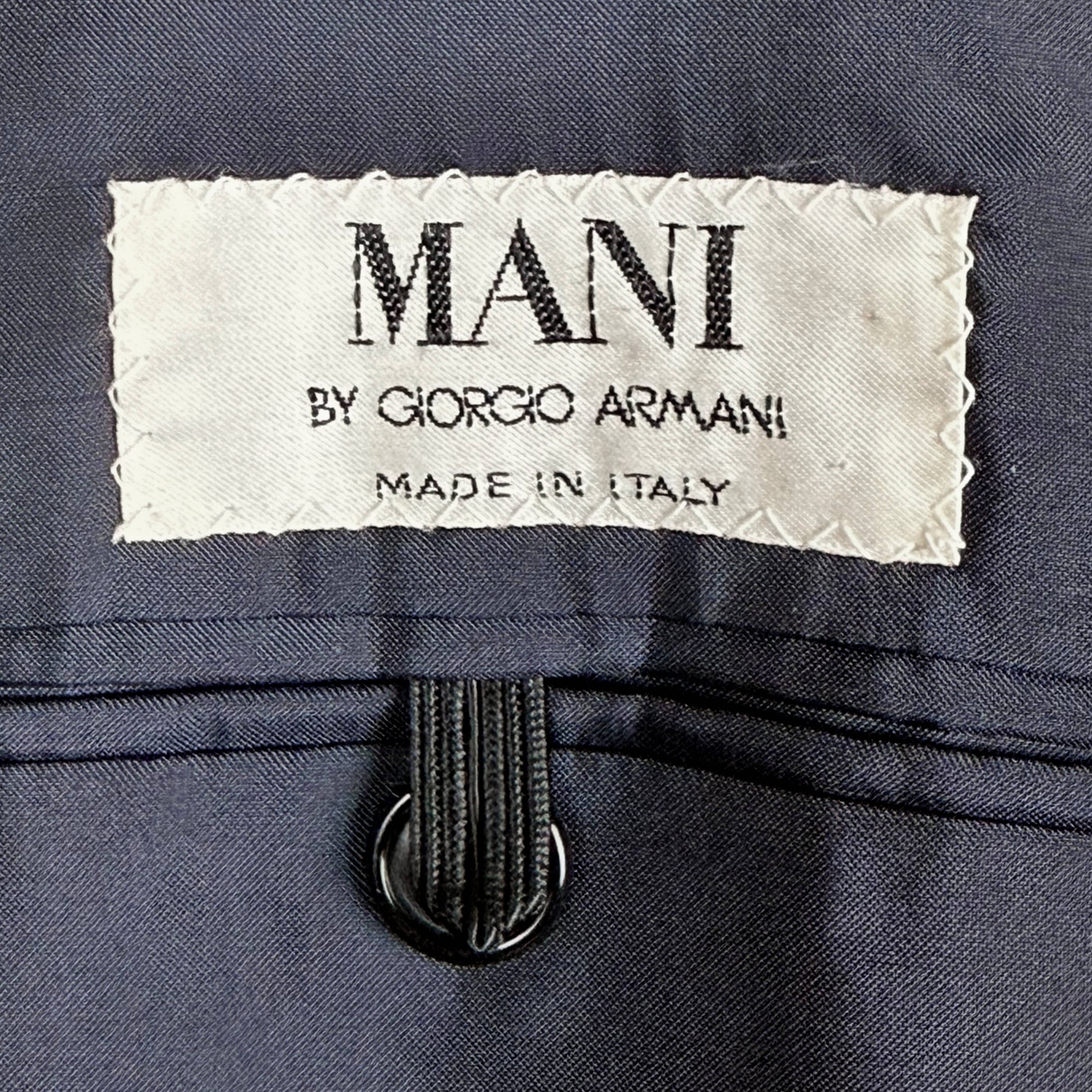Vintage Mani by Giorgio Armani Suit Navy Pinstripe Size 41R