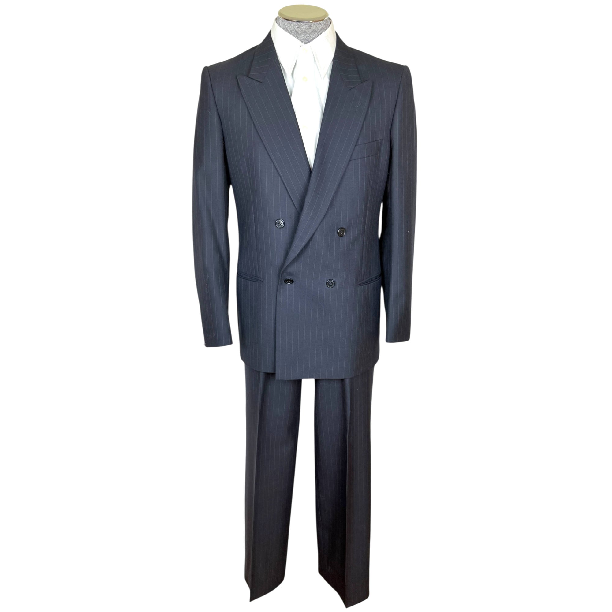 Vintage Mani by Giorgio Armani Suit Navy Pinstripe Size 41R