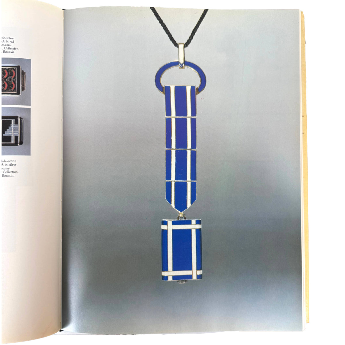 Art Deco Jewelry book blue enamel geometric pendant