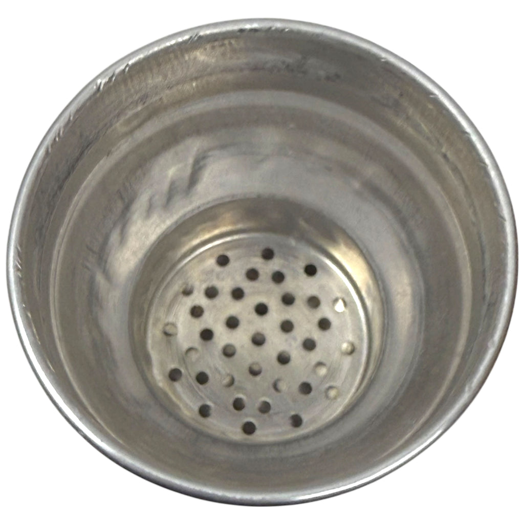 Art Deco Cocktail Shaker Painted Rings Glass w Aluminum Top