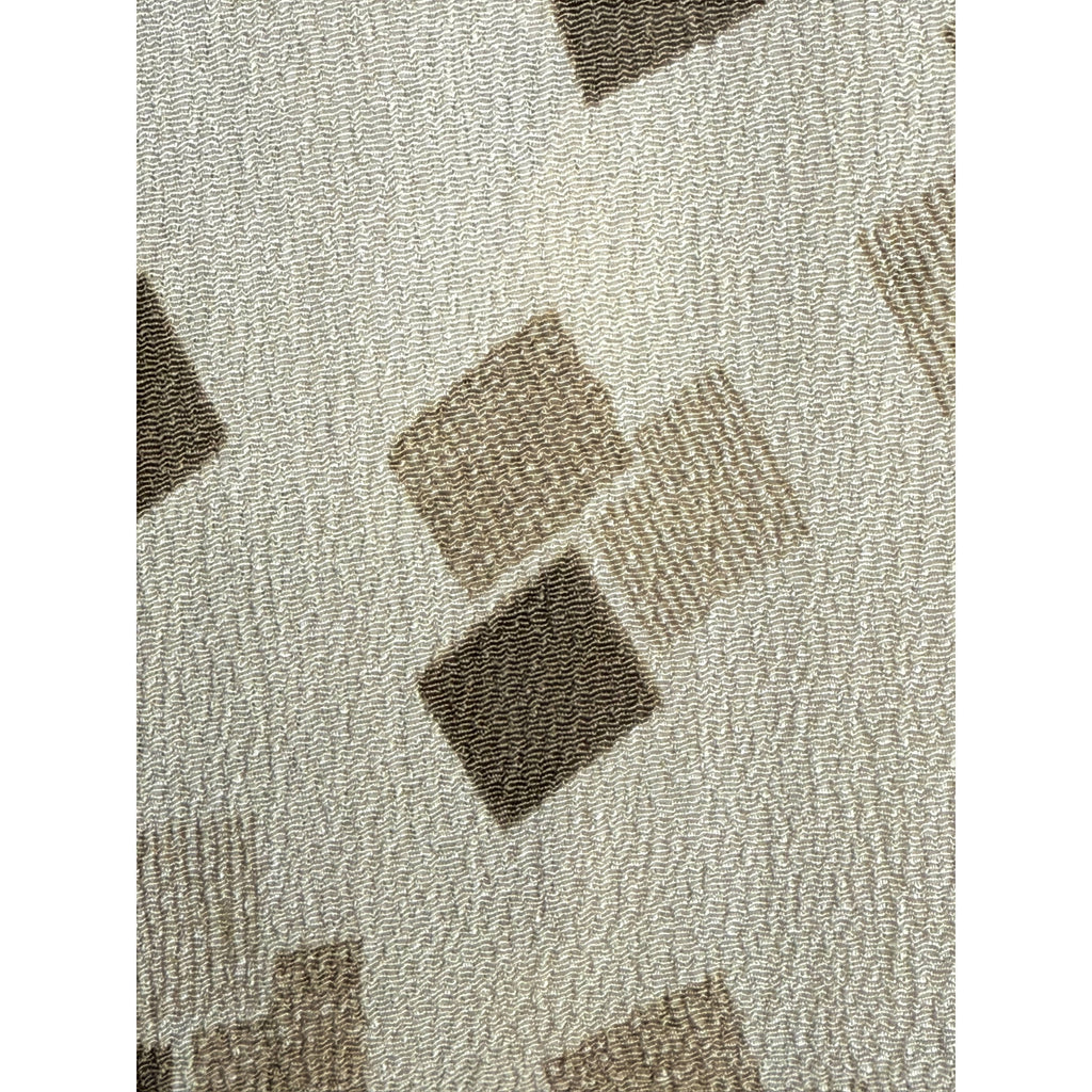 Vintage 1920s Art Deco Stole Geometric Fringed Silk Scarf