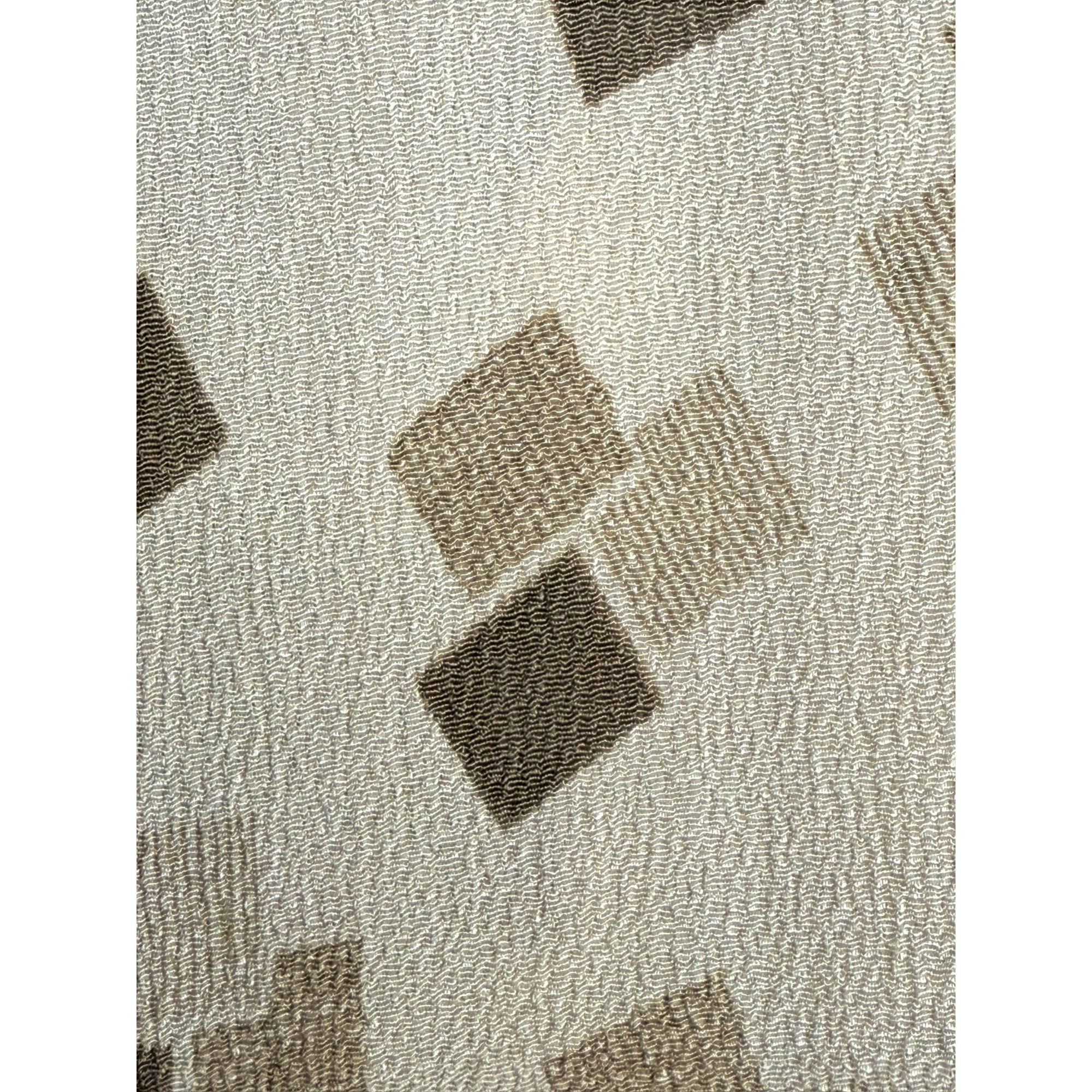 Vintage 1920s Art Deco Stole Geometric Fringed Silk Scarf