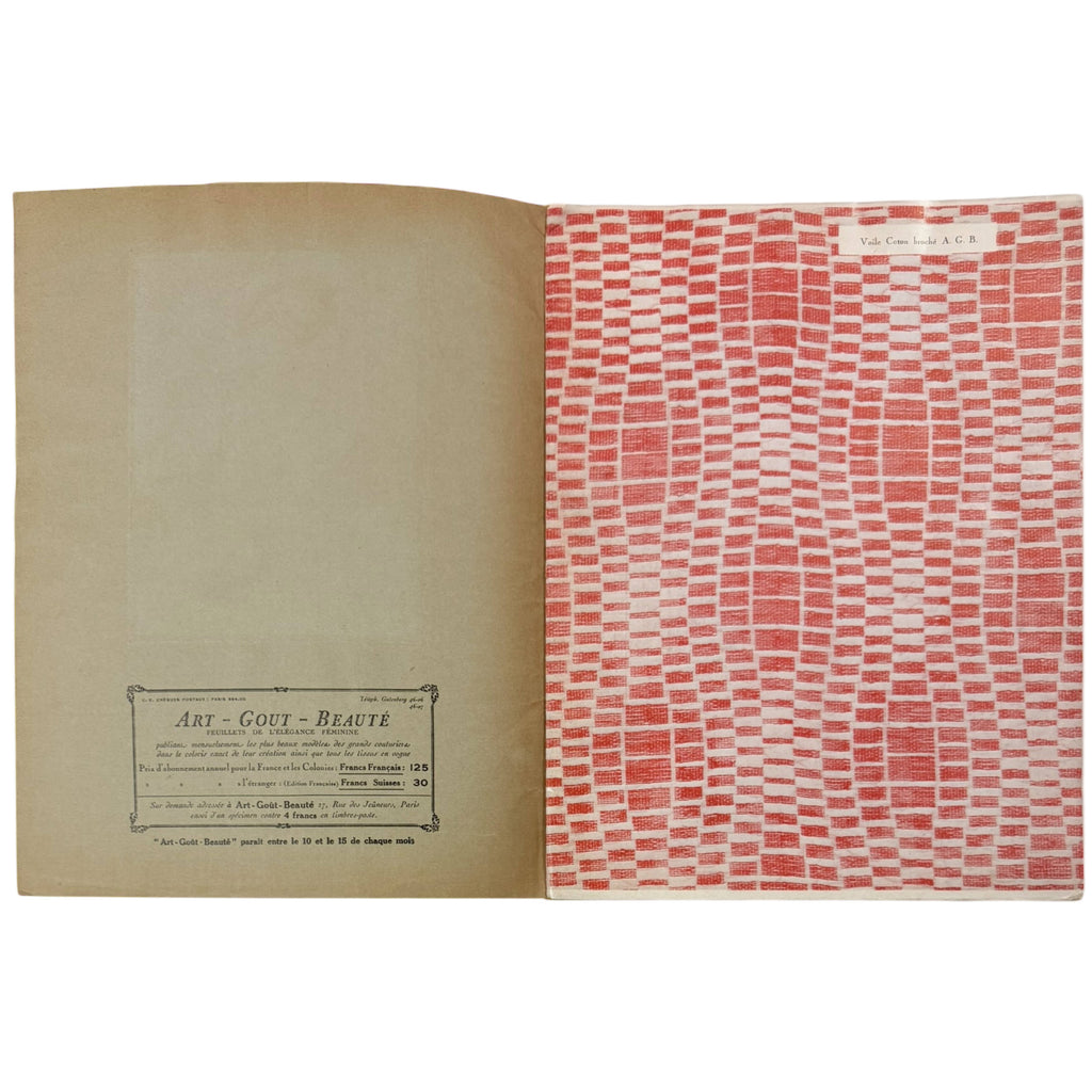 1927 Art Goût Beauté Fashion Magazine Paris Couture Pochoir Illustrations Paul Poiret