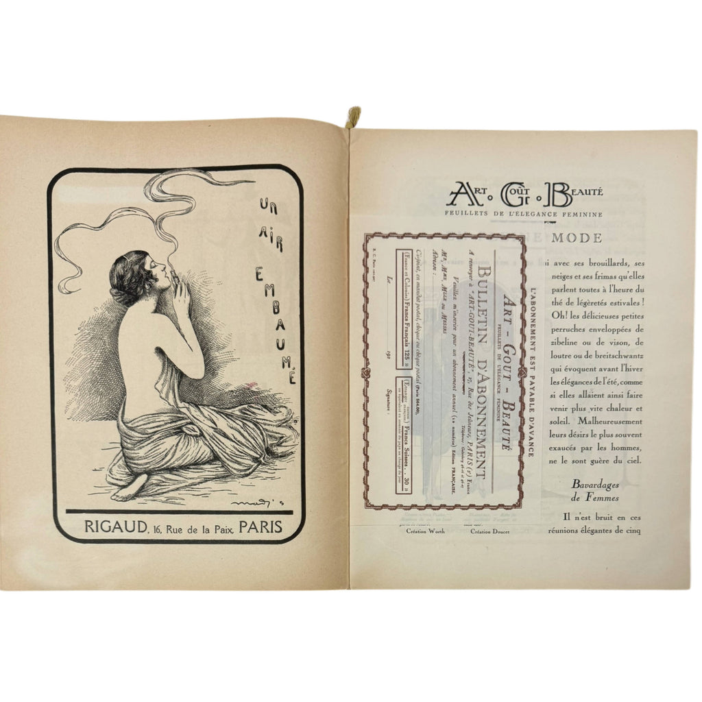 1927 Art Goût Beauté Fashion Magazine Paris Couture Pochoir Illustrations Paul Poiret