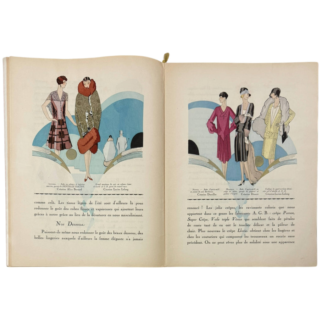 1927 Art Goût Beauté Fashion Magazine Paris Couture Pochoir Illustrations Paul Poiret