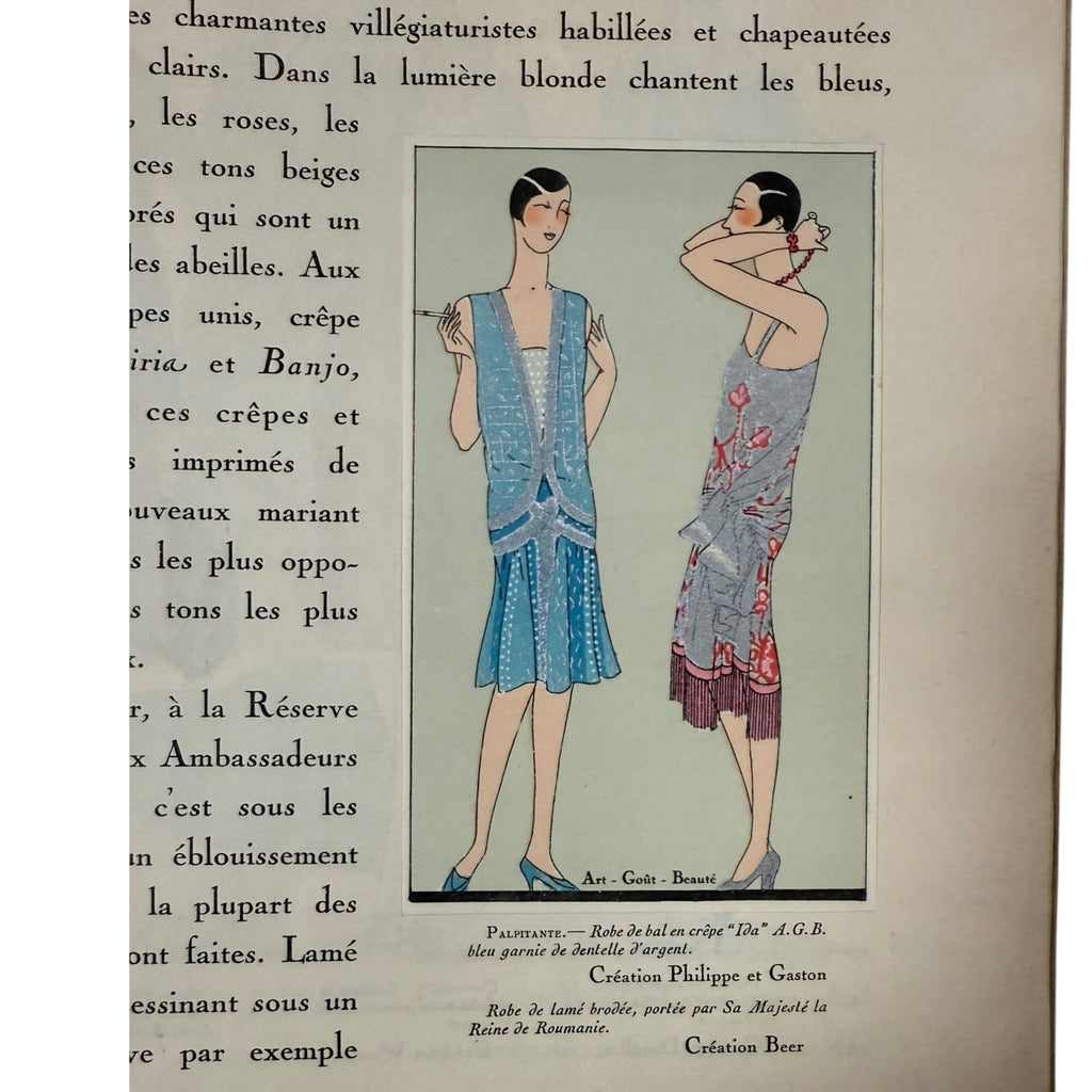 1927 Art Goût Beauté Fashion Magazine Paris Couture Pochoir Illustrations Paul Poiret