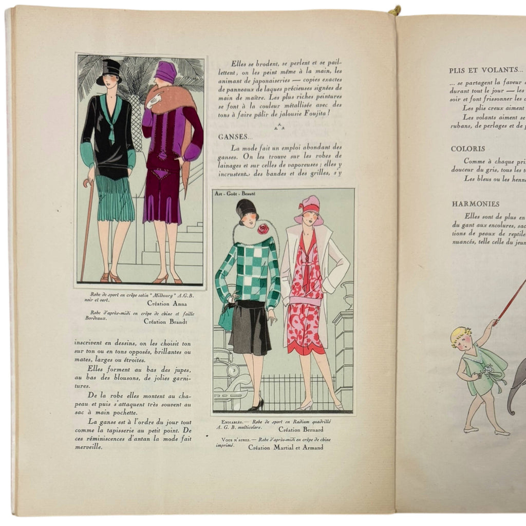 1927 Art Goût Beauté Fashion Magazine Paris Couture Pochoir Illustrations Paul Poiret