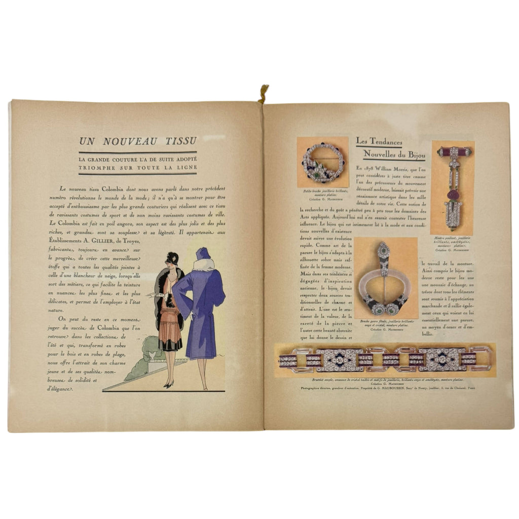 1927 Art Goût Beauté Fashion Magazine Paris Couture Pochoir Illustrations Paul Poiret