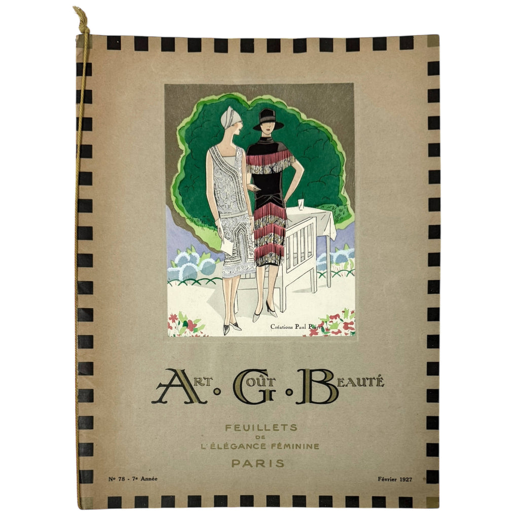 1927 Art Goût Beauté Fashion Magazine Paris Couture Pochoir Illustrations Paul Poiret