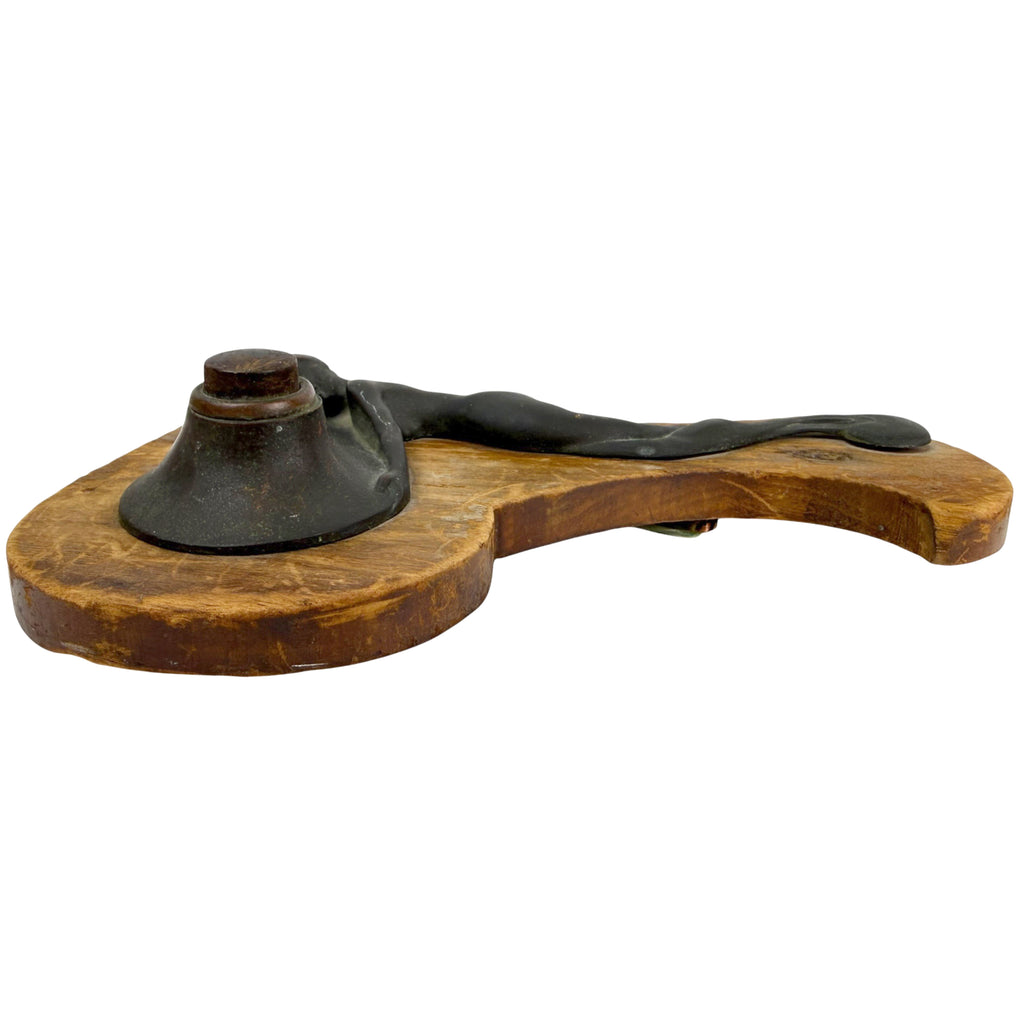 Antique Art Nouveau servant-call bell push viewed from the side