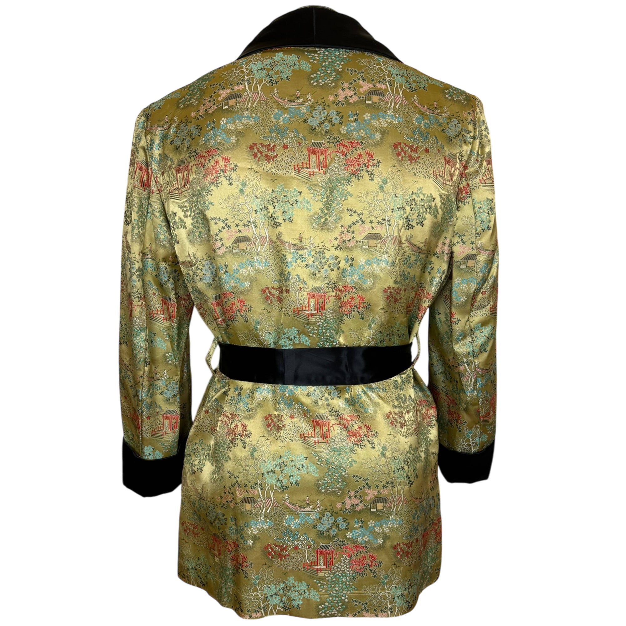 1950s 60s Vintage Smoking Jacket Short Lounging Robe Size M
