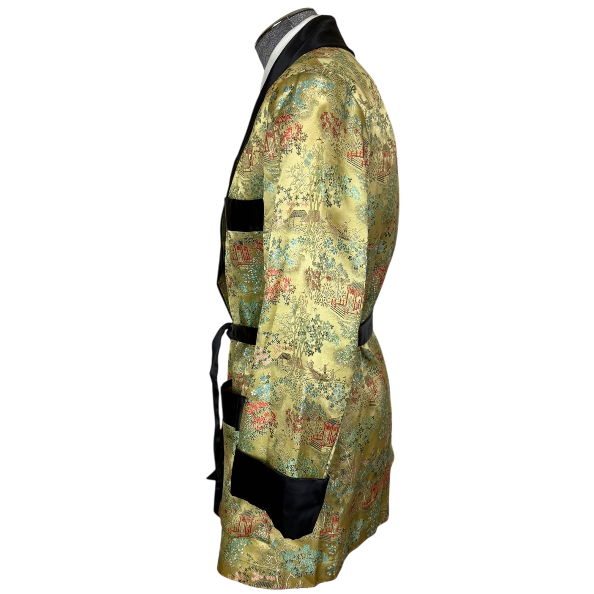 1950s 60s Vintage Smoking Jacket Short Lounging Robe Size M