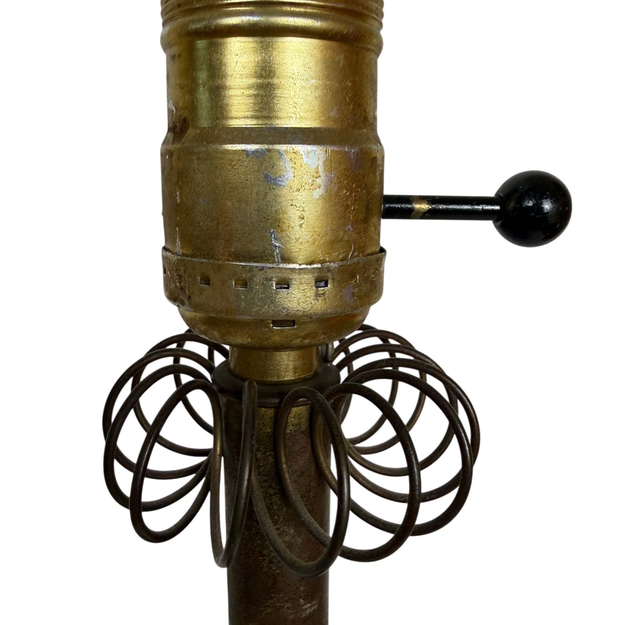 Vintage lamp socket switch and decorative looped wire collar