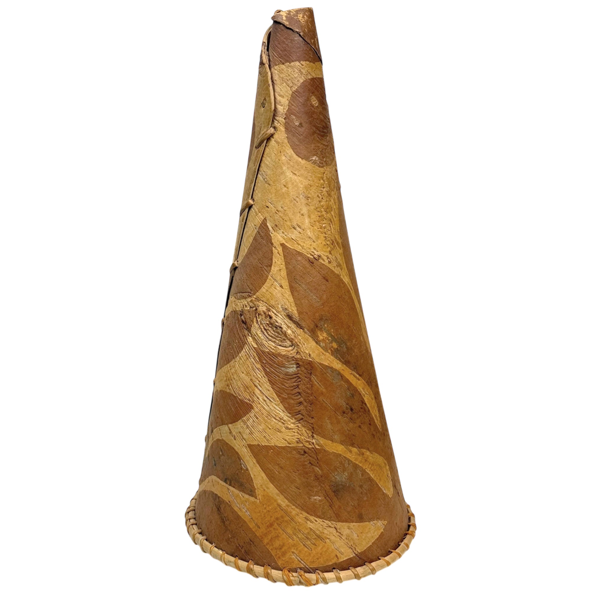 Vintage Birch Bark Moose Call Horn Attikamek Indigenous Hunting Tool Quebec c. 1940s–1960s