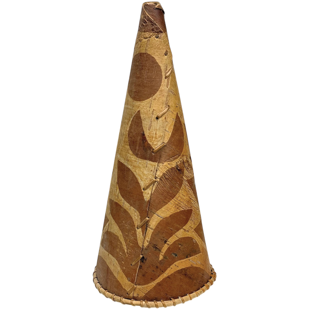 Vintage Birch Bark Moose Call Horn Attikamek Indigenous Hunting Tool Quebec c. 1940s–1960s