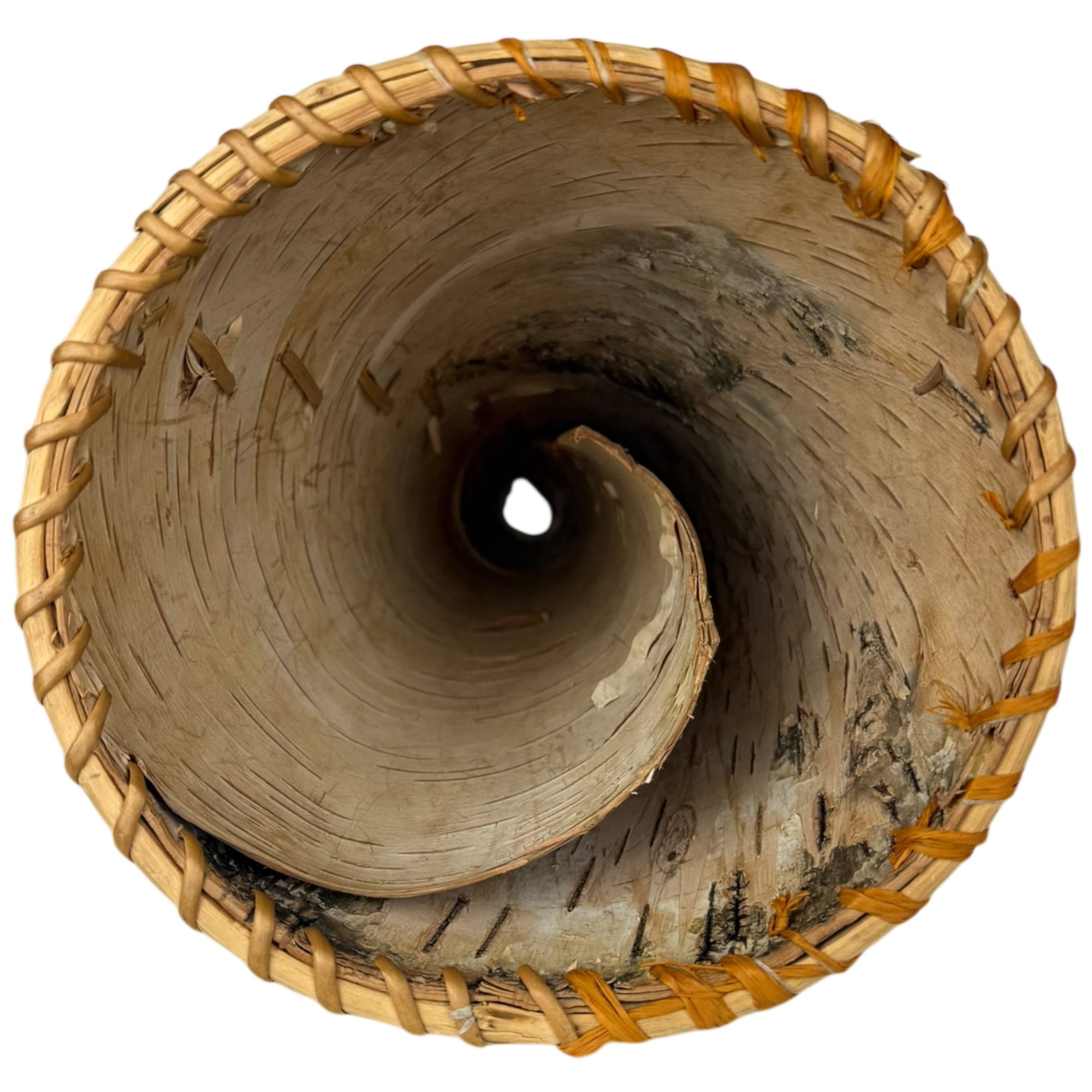 Vintage Birch Bark Moose Call Horn Attikamek Indigenous Hunting Tool Quebec c. 1940s–1960s