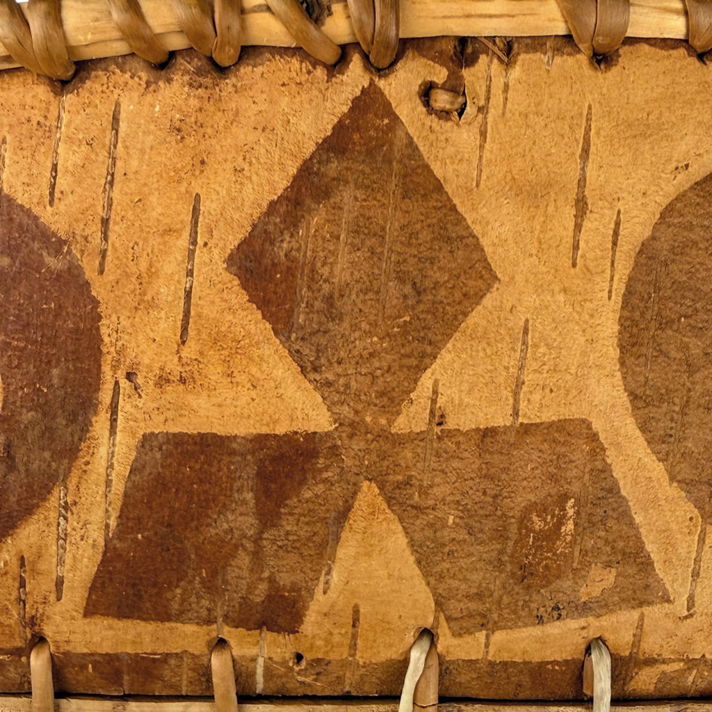 Vintage Attikamekw Birch Bark Oblong Bowl Indigenous Craft Quebec