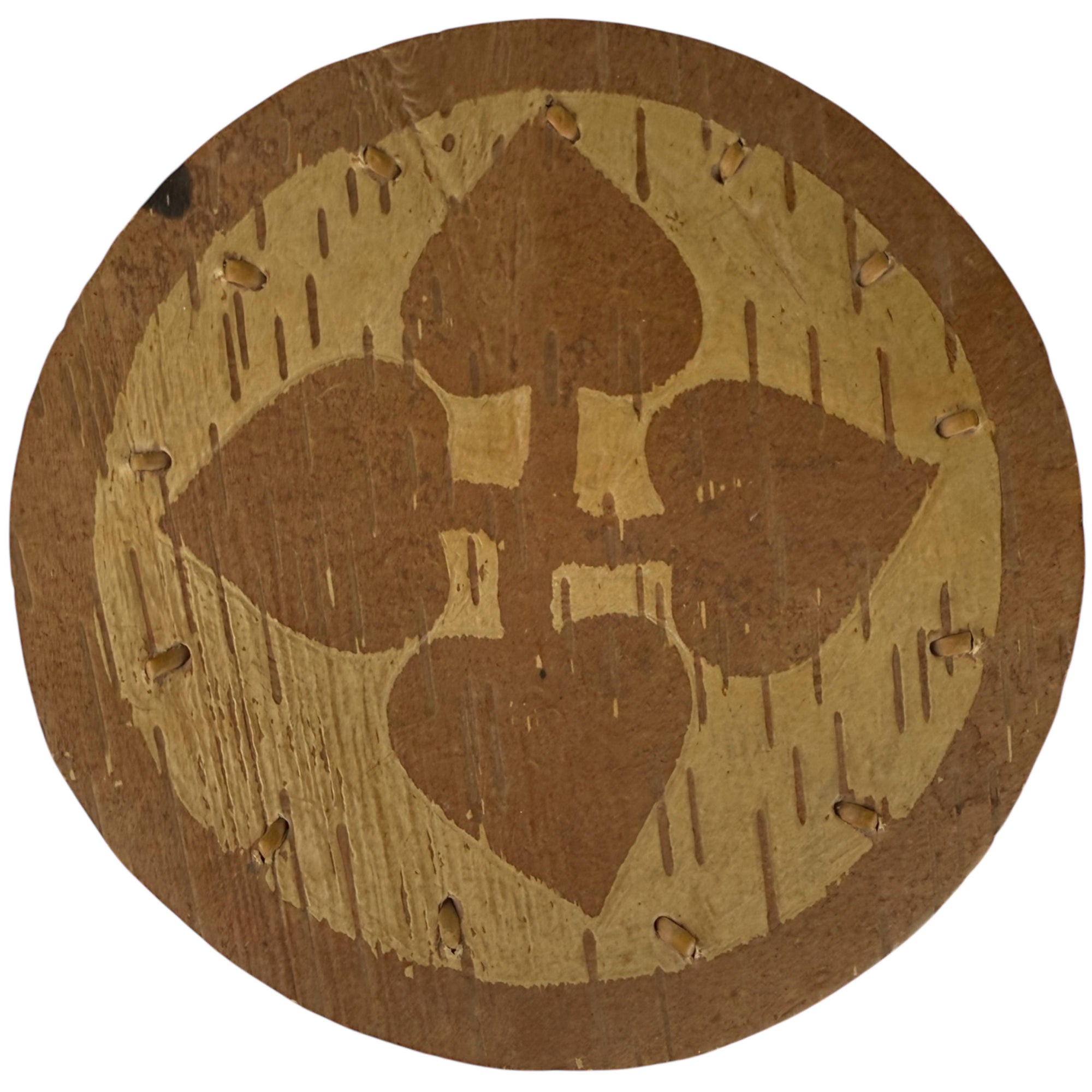 Vintage Attikamekw Birchbark Lidded Box with Cut Bark Motif, Woodland Indigenous Craft