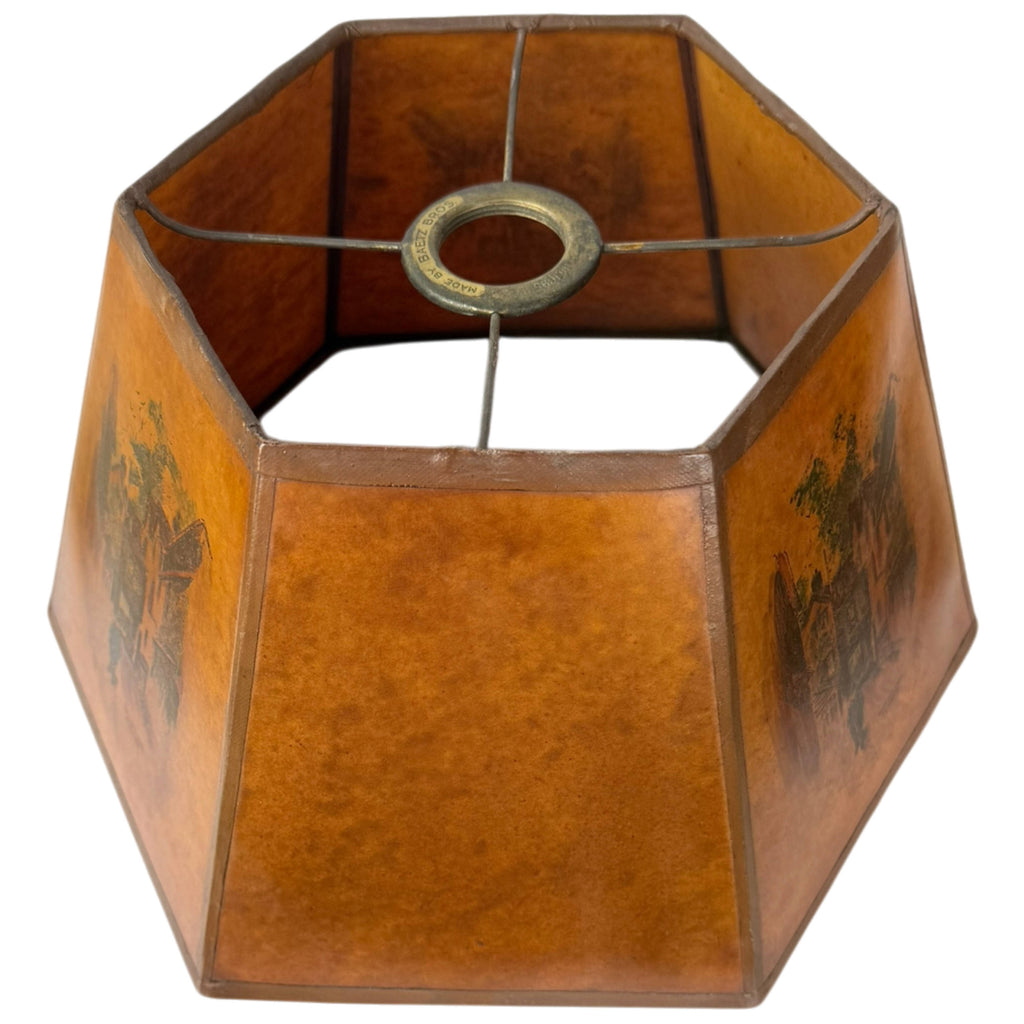 hexagonal vintage 1930s lamp shade by baetz bros canada