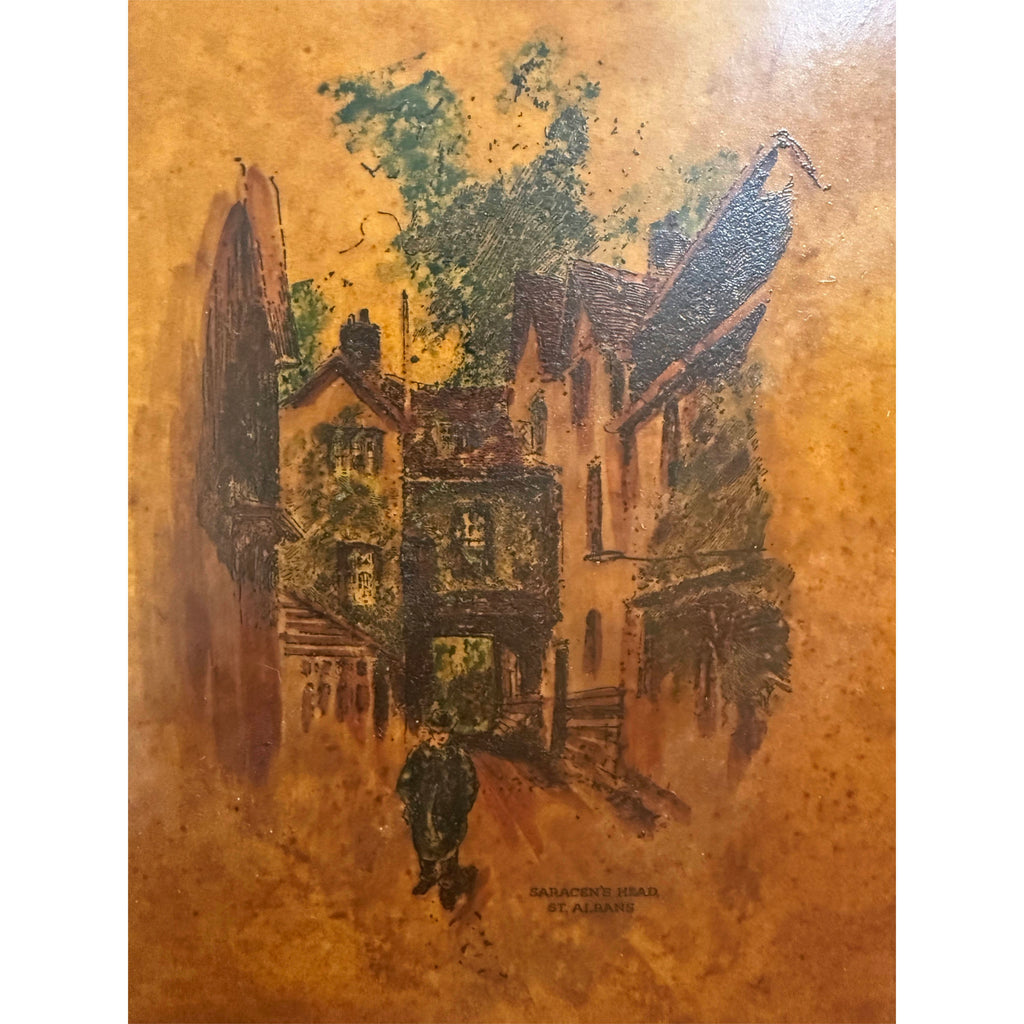 saracen's head scene on 1930s lamp shade
