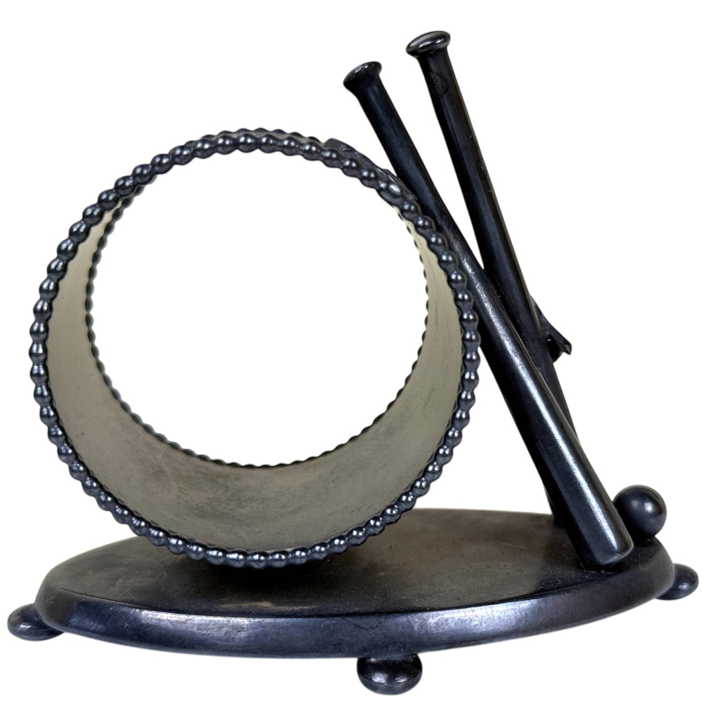 Rare Antique Baseball Napkin Ring Meriden No. 659 Silver Plate w Crossed Bats & Ball