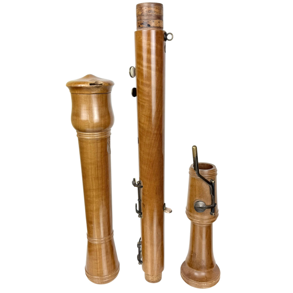 disassembled antique bass recorder