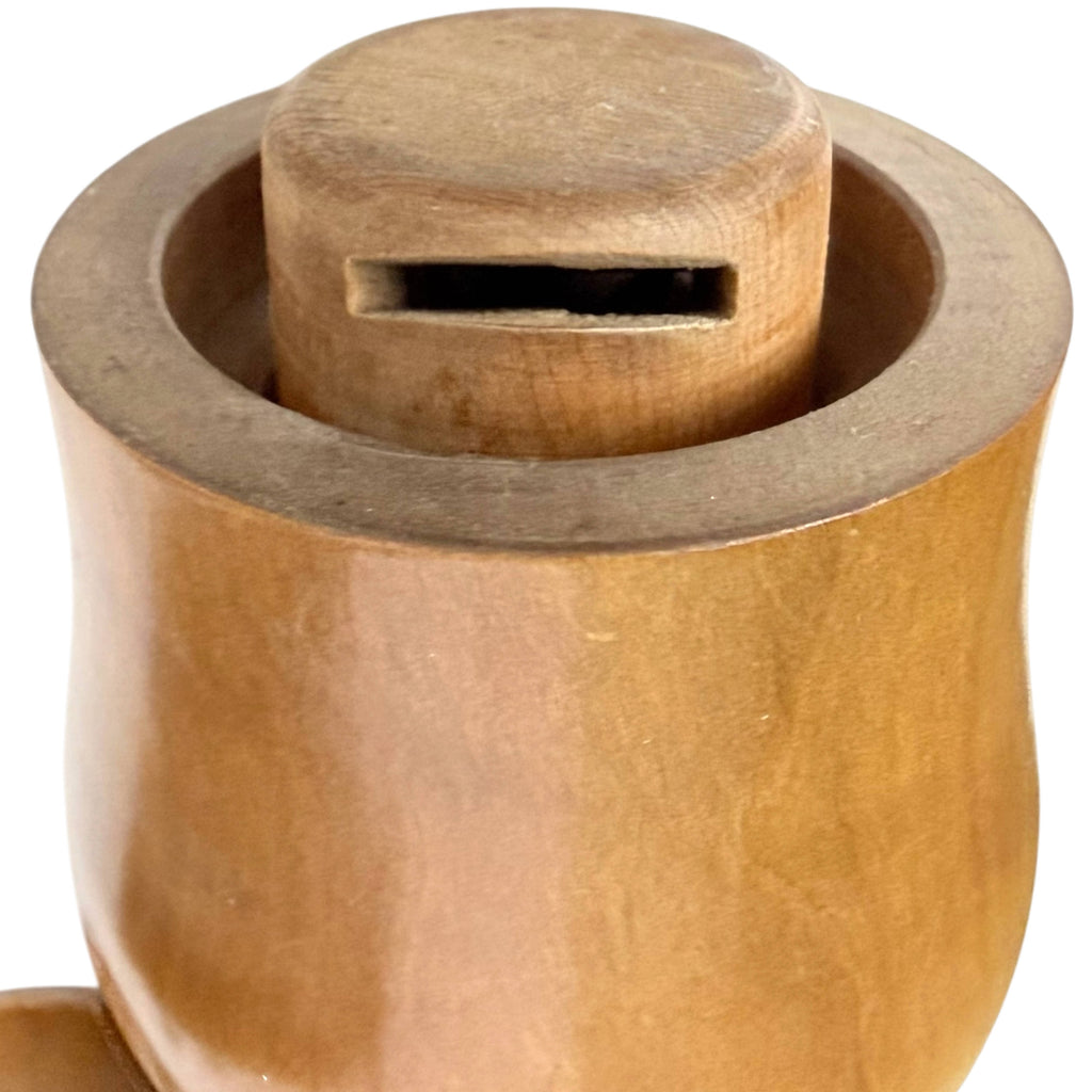 close-up of detail on antique bass recorder