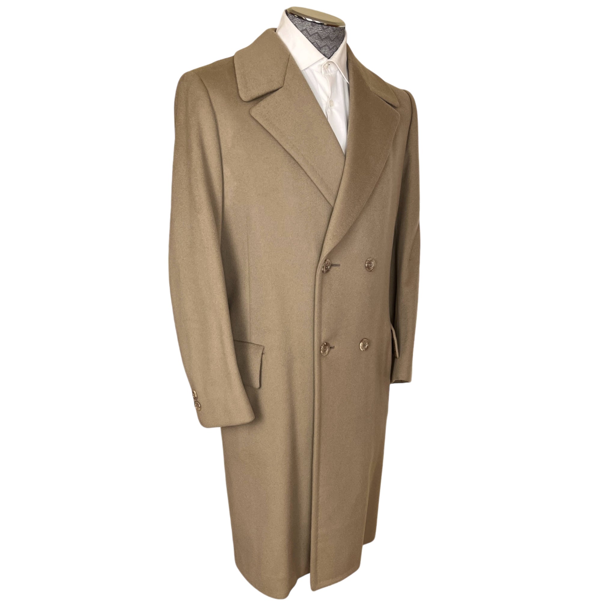 1970s Vintage Crombie Overcoat Pure New Wool Coat Size L
