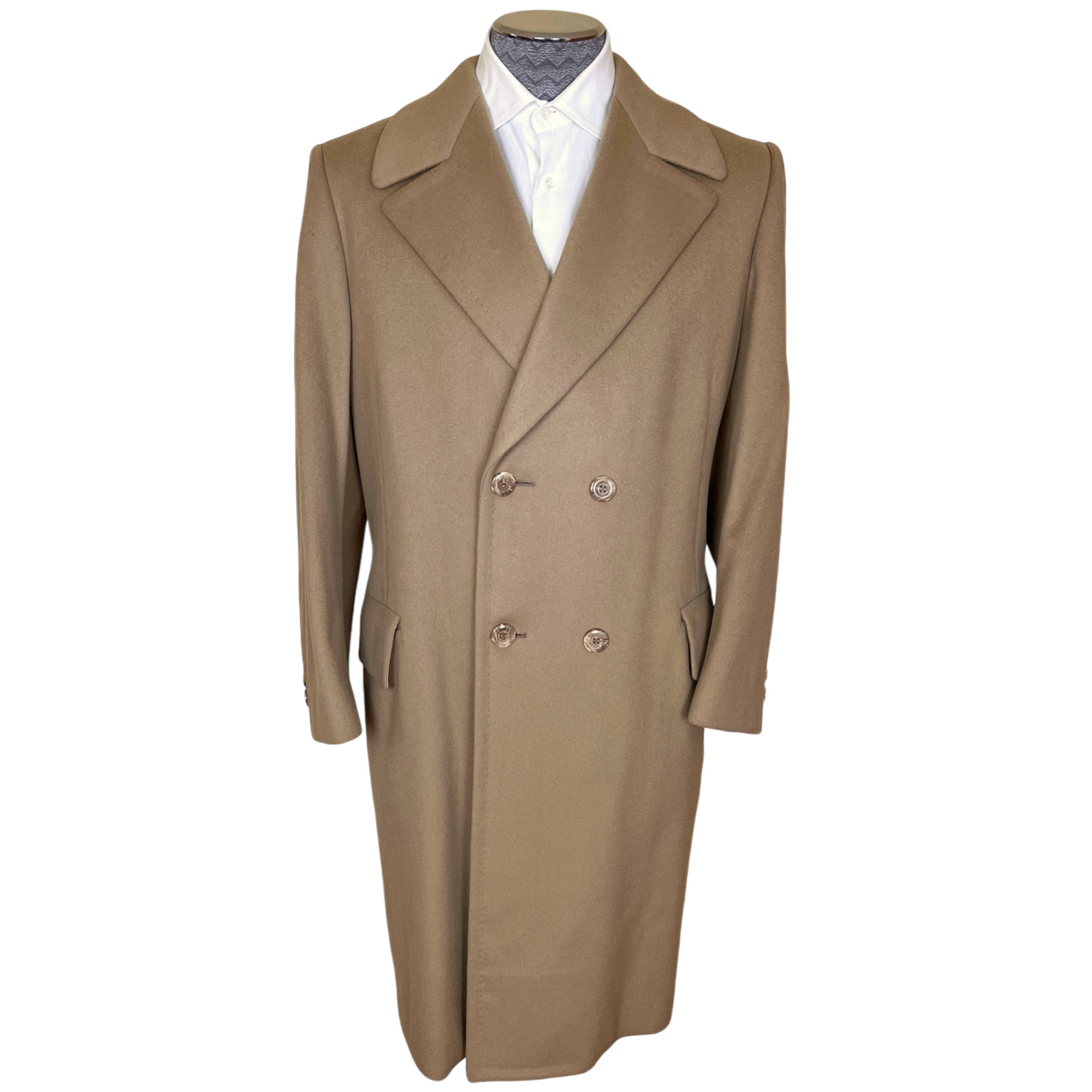 1970s Vintage Crombie Overcoat Pure New Wool Coat Size L
