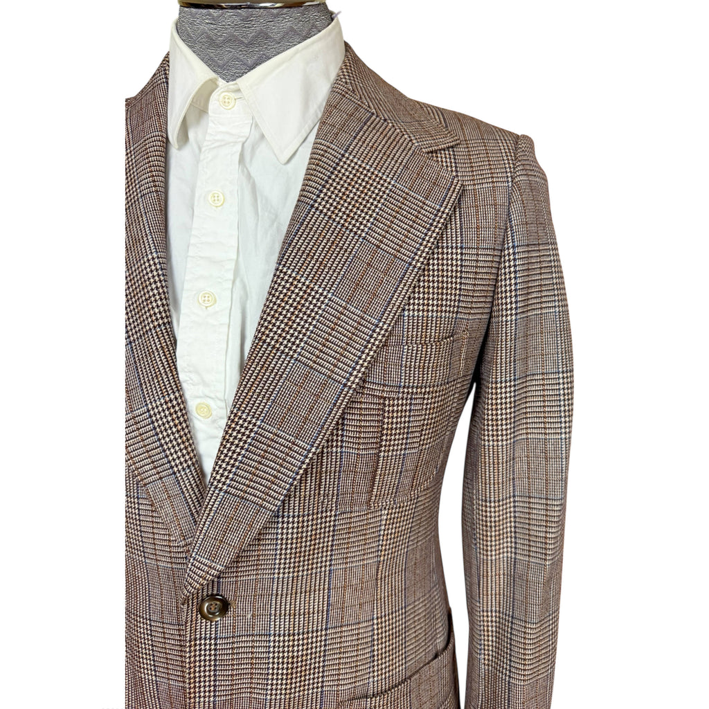 Vintage 1970s Suit Glen Plaid Wool Bayard-Elysées Paris France