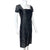 Vintage 1950s Wiggle Dress Beaded Black Silk Formal Length M