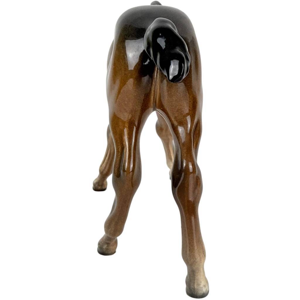 back view of Beswick Large Foal Head Down Horse Figurine Model 947