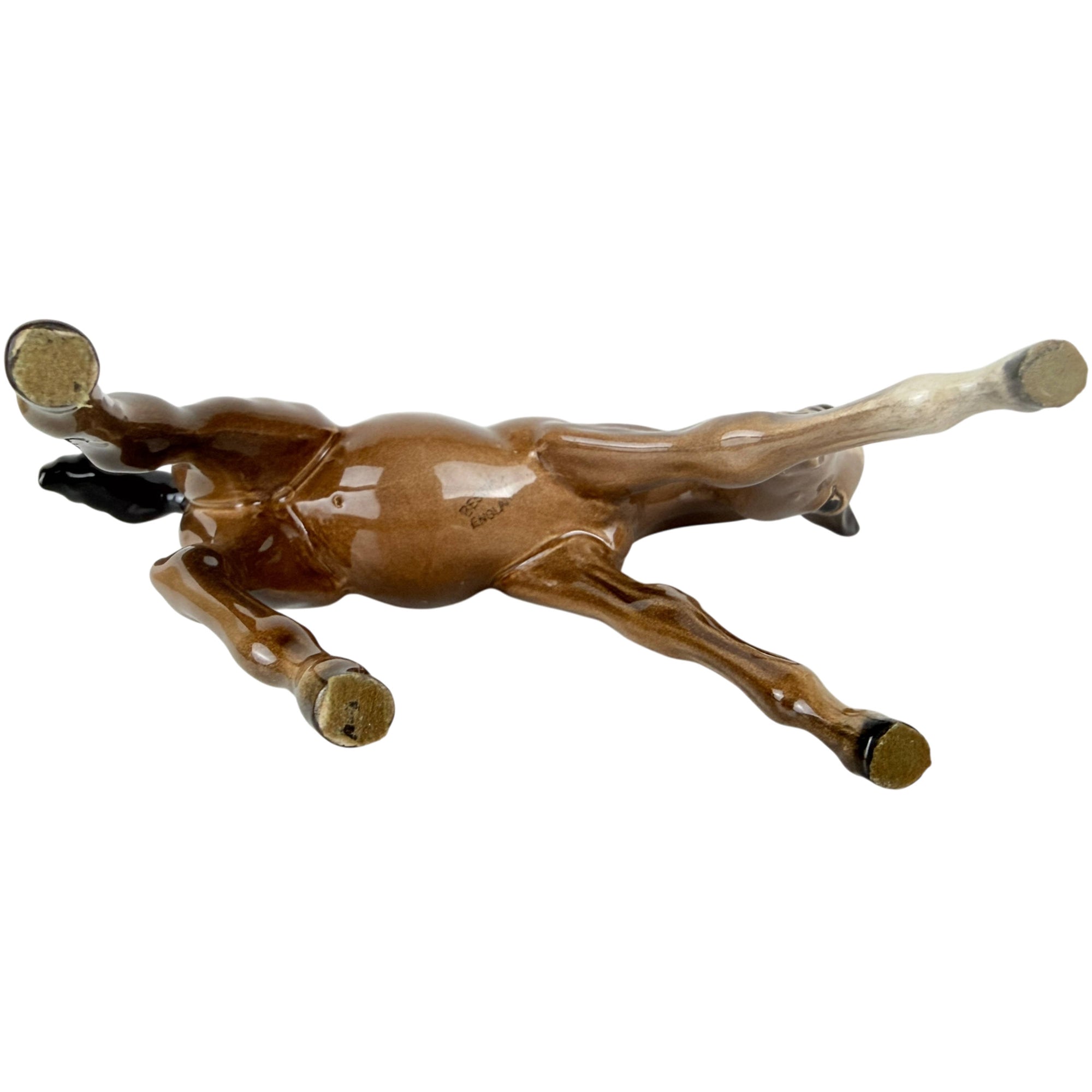 underside view of Beswick Large Foal Head Down Horse Figurine Model 947
