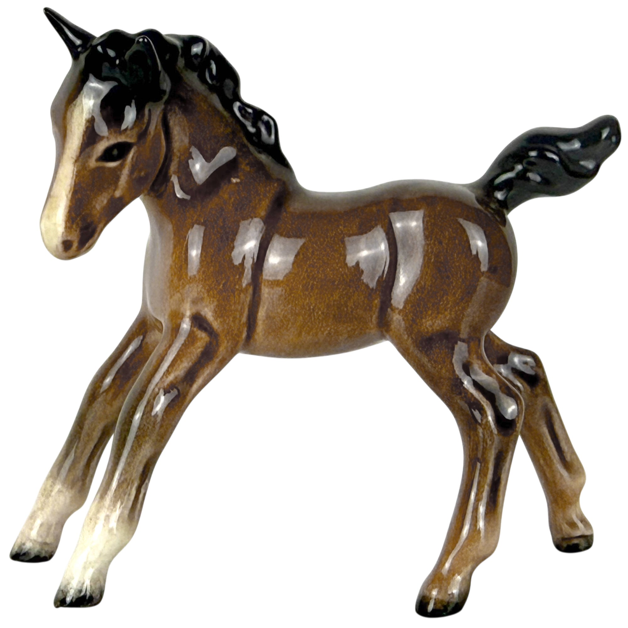 Vintage Beswick Horse Figurine Foal Gamboling Left Model 996 3 1/4” high