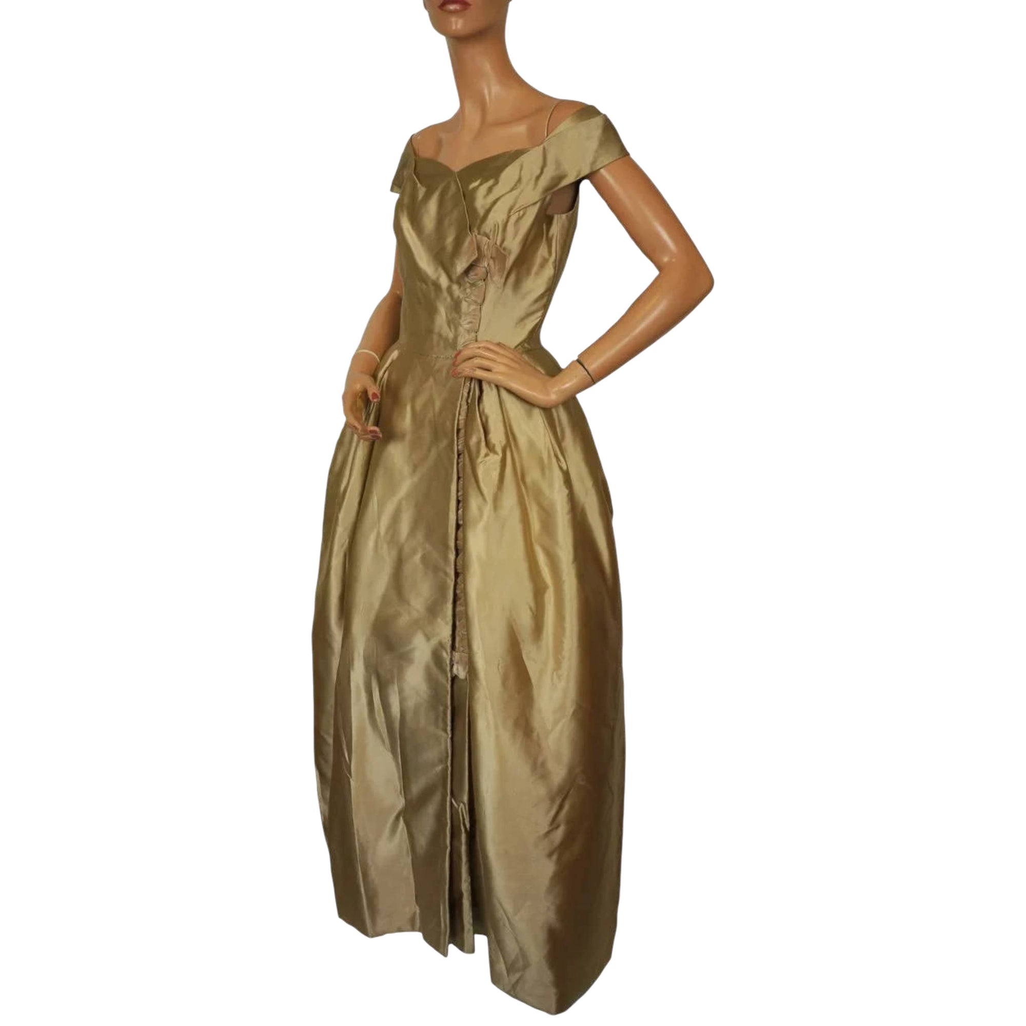 angled view of 1940s Evening Gown by Bianca Gusmaroli 
