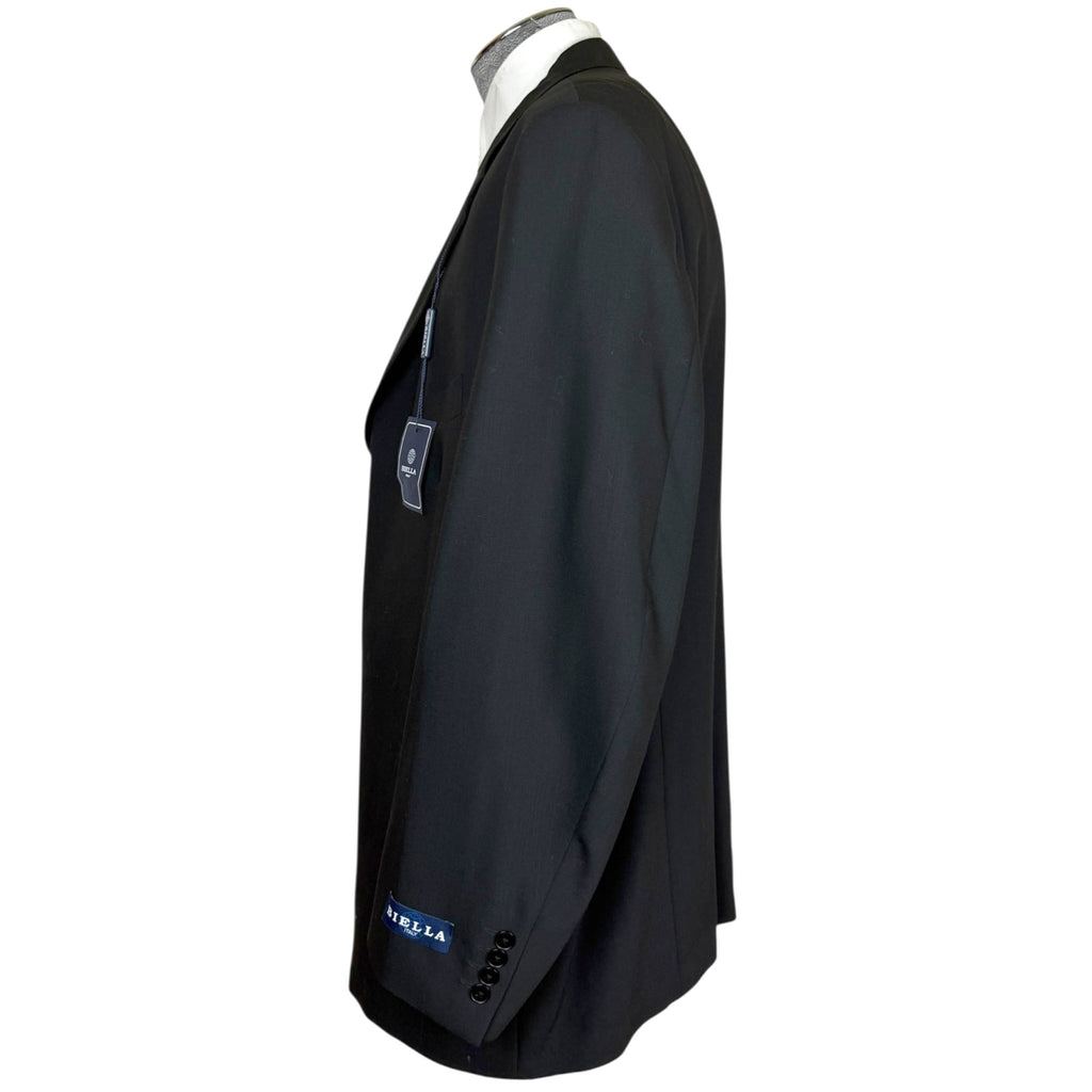NWT Vintage Biella Italy Suit Jacket Black Wool Size 52R