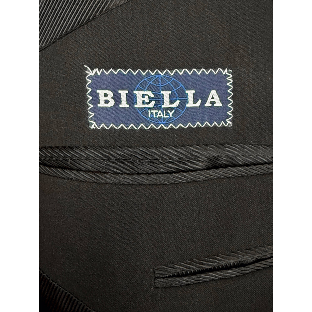 NWT Vintage Biella Italy Suit Jacket Black Wool Size 52R