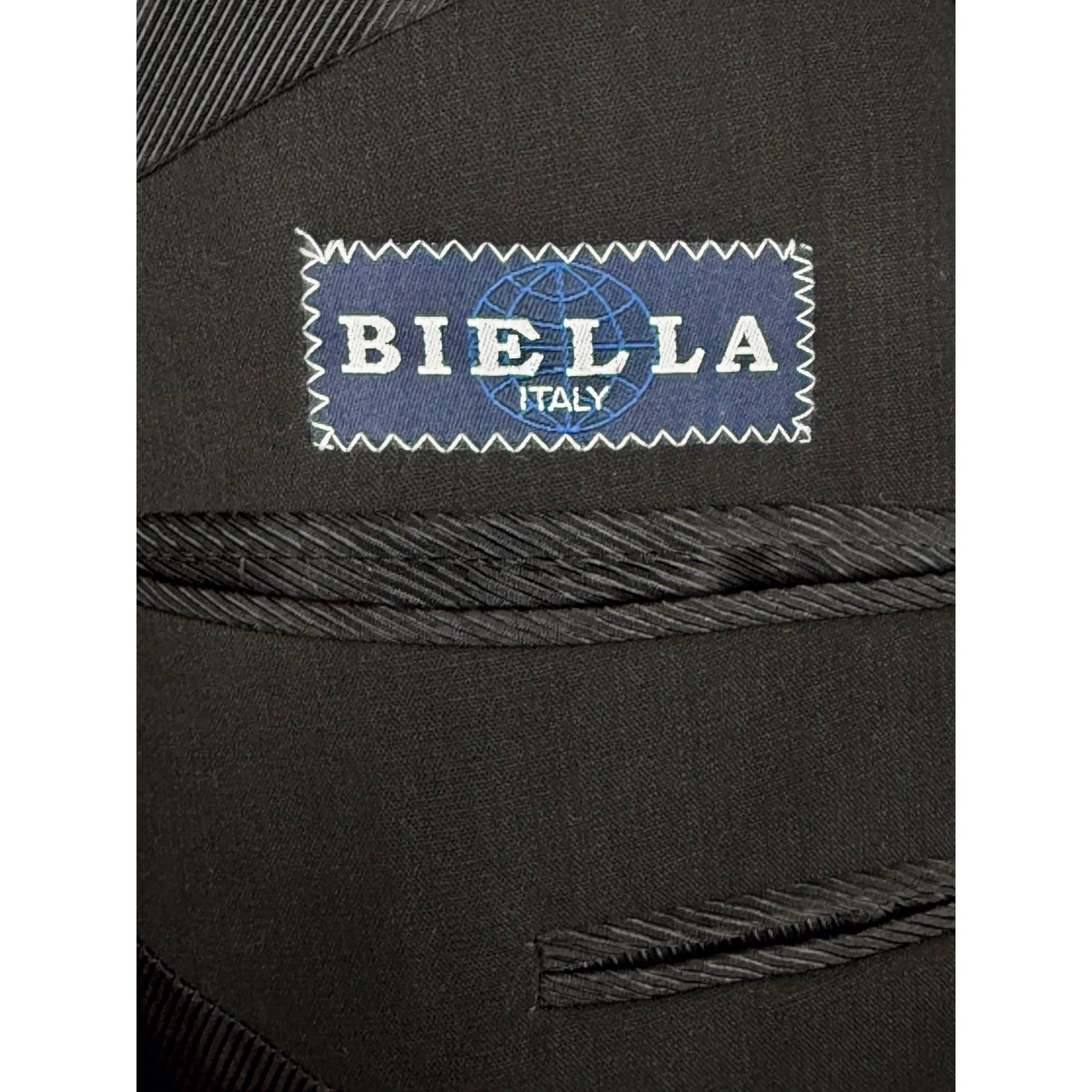 NWT Vintage Biella Italy Suit Jacket Black Wool Size 52R