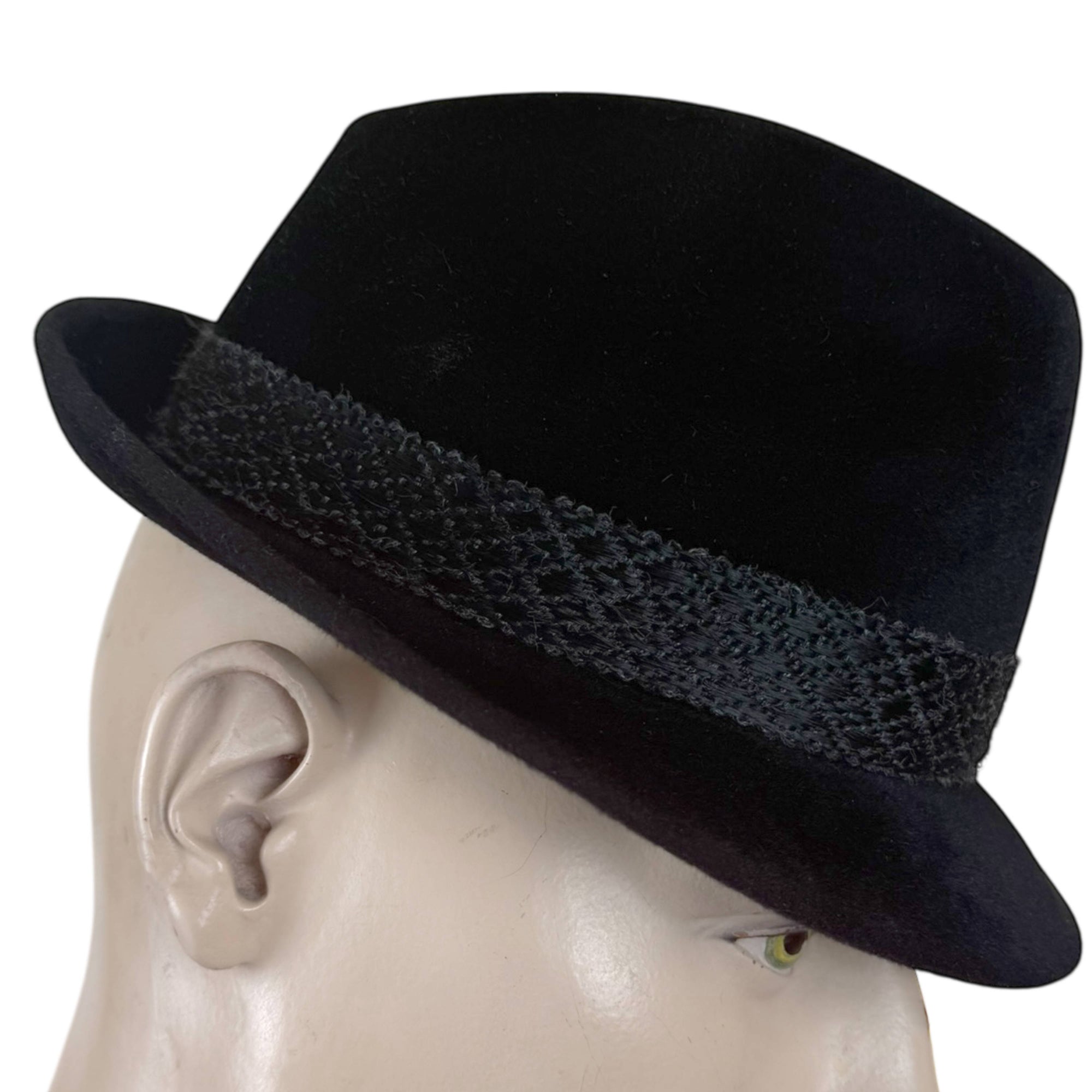 Vintage Biltmore Beaver Blend velour fedora black side view
