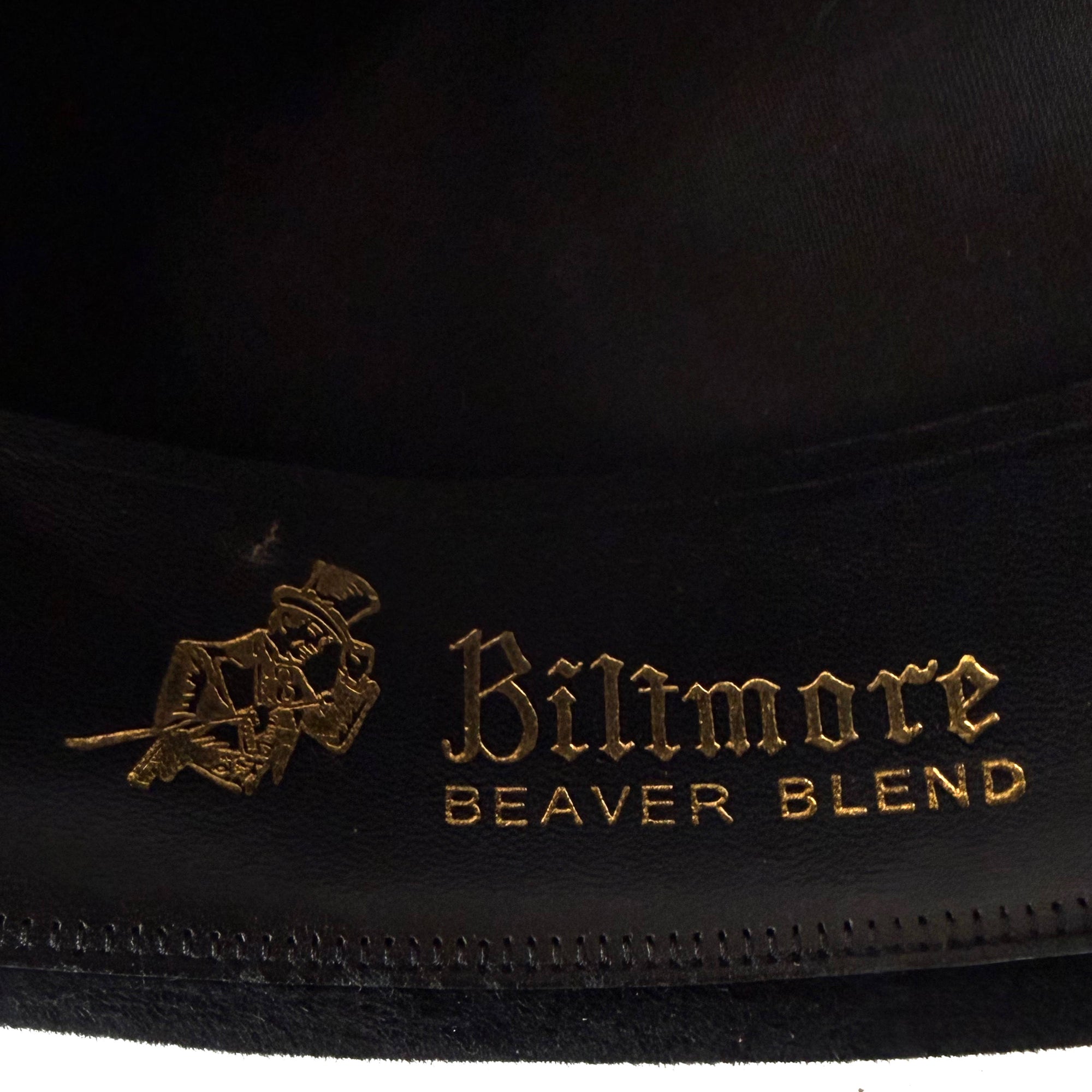 Gold stamped Biltmore Beaver Blend sweatband logo
