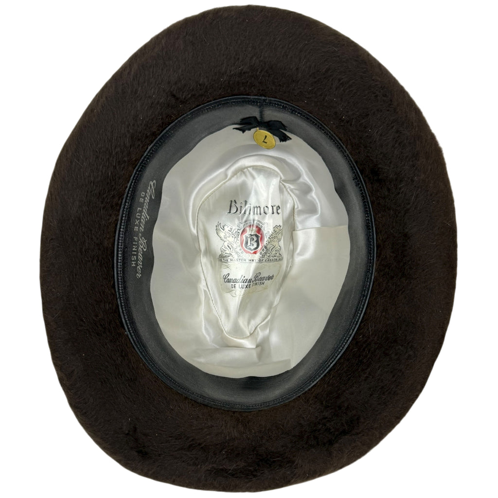 Vintage Biltmore Fedora Hat Canadian Beaver Plush Deluxe Finish Dark Brown 7