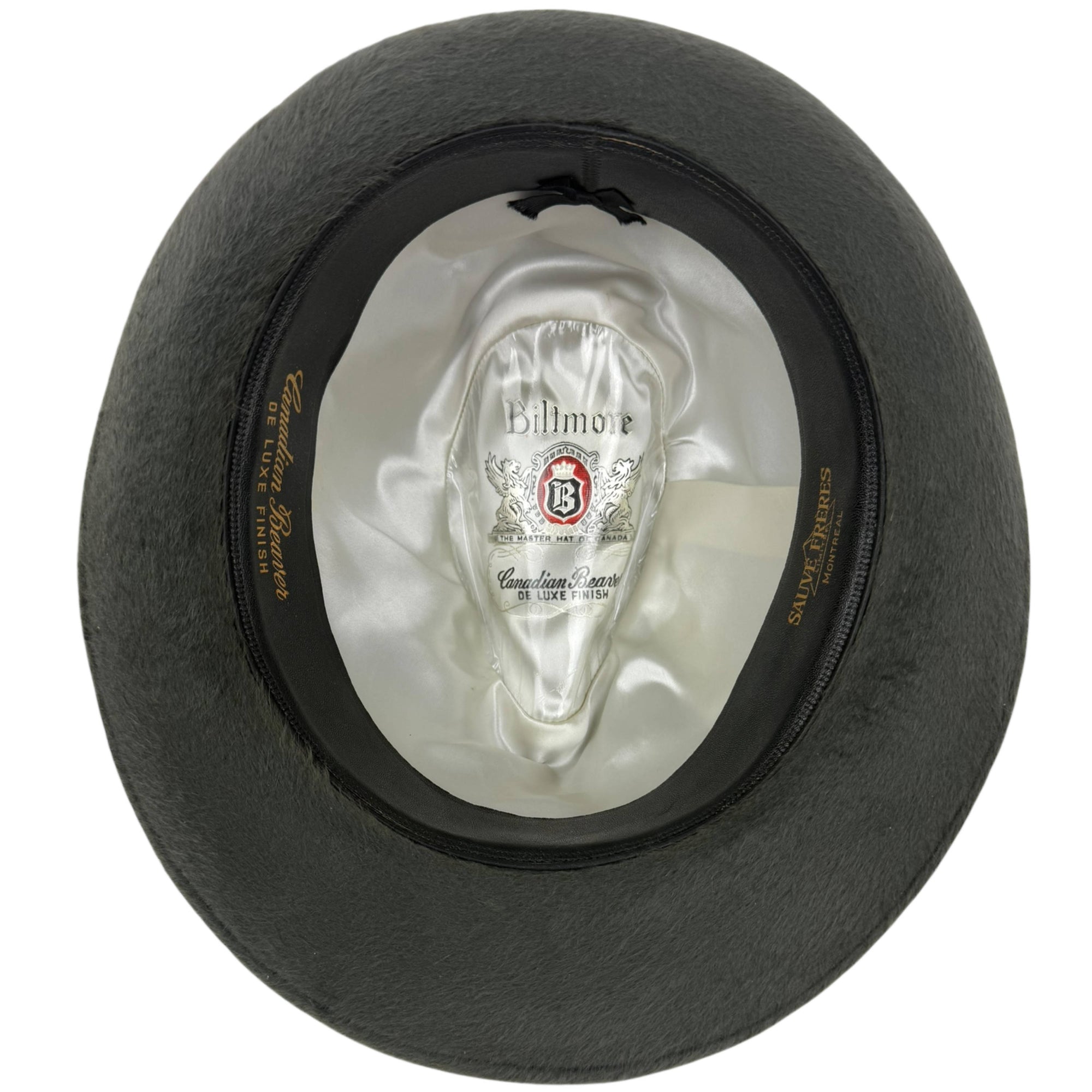 Vintage Biltmore Fedora Hat Grey Canadian Beaver Plush Deluxe 7 1/8