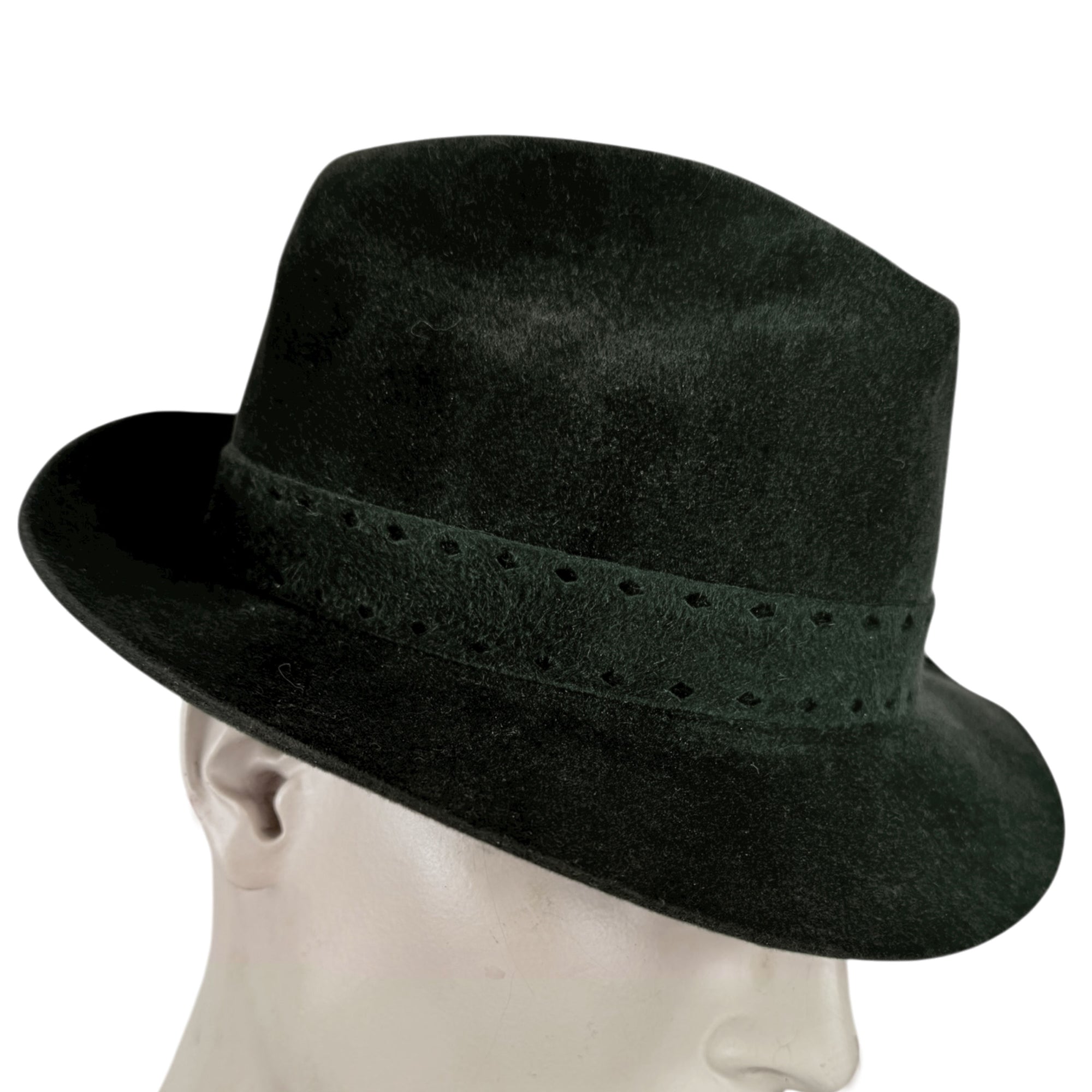 Vintage Biltmore Fedora Golden Pheasant Green Velour 7 1/8