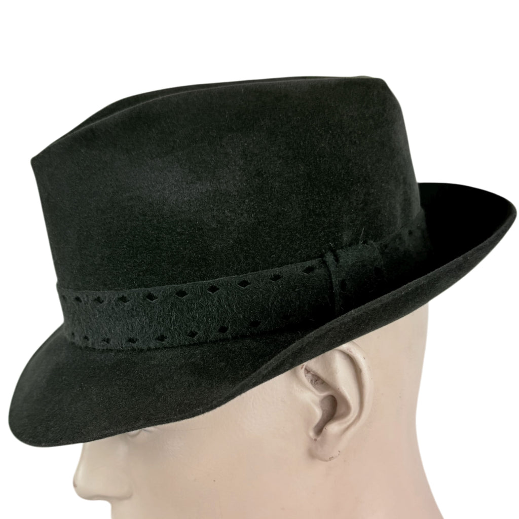 Vintage Biltmore Fedora Golden Pheasant Green Velour 7 1/8